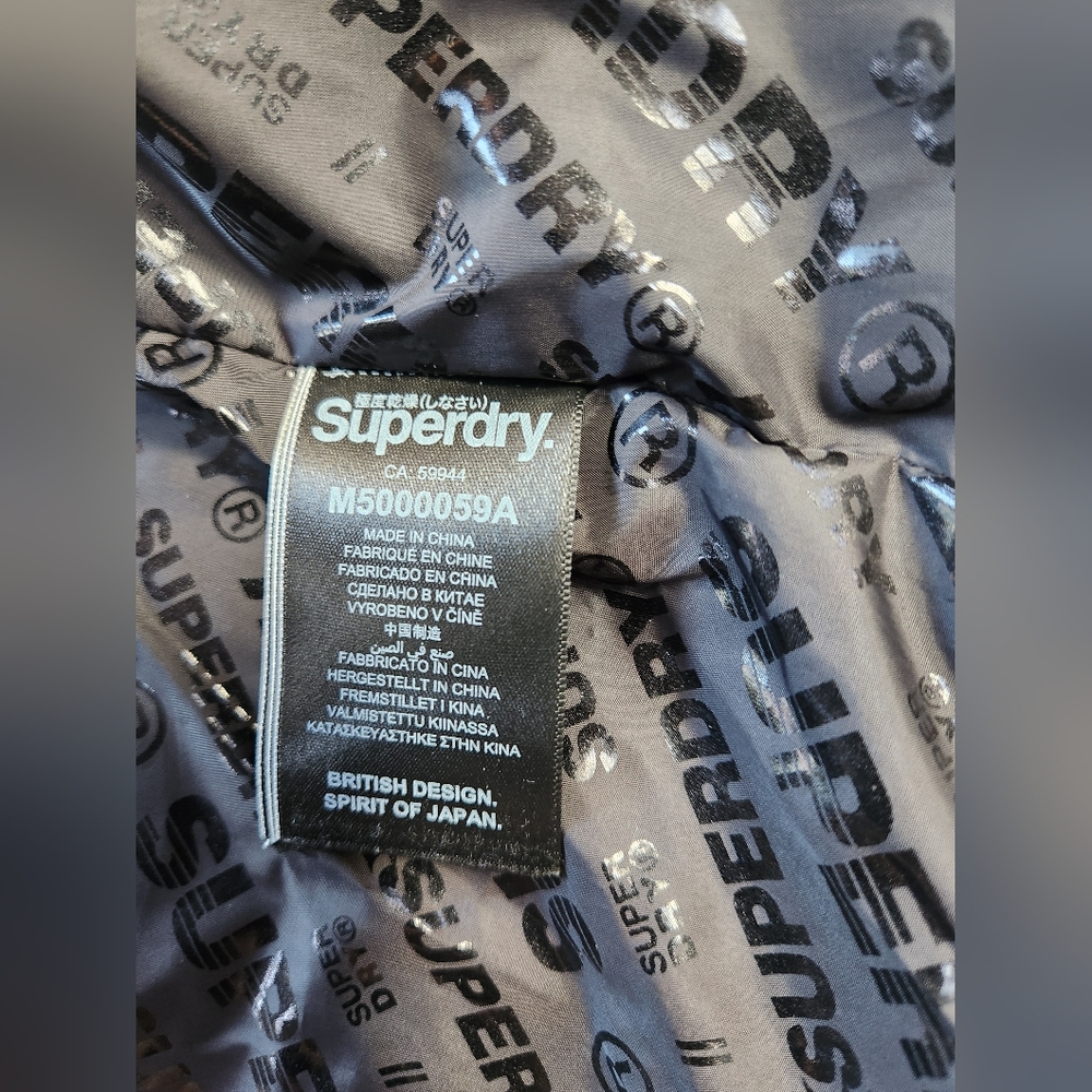 Superdry puffer jacket mens xs yellow/blk - Picture 9 of 9